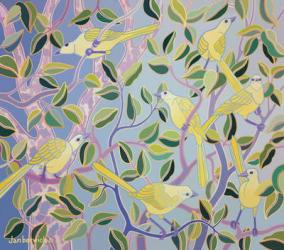 Yellow Warblers, 1999, acrylic gouache on canvas | Obraz na stenu