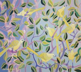 Yellow Warblers, 1999, acrylic gouache on canvas | Obraz na stenu