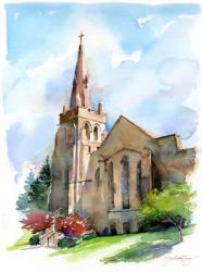 Church with steeple, 2016, (watercolor) | Obraz na stenu