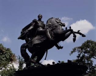 Monument to Simon Bolivar in the Plaza Bolivar (bronze) | Obraz na stenu