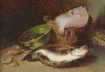 A Fine Fish (oil on canvas) | Obraz na stenu