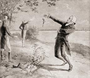The Burr-Hamilton duel on July 11, 1804, from 'The History of Our Country', published 1905 (litho) | Obraz na stenu