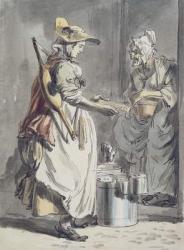London Cries: A Milkmaid, c.1759 (pen & ink brush, w/c and graphite on paper) | Obraz na stenu