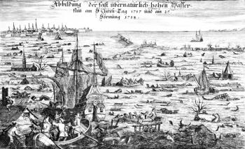 The Christmas Flood of 1717, 1719 (engraving) | Obraz na stenu