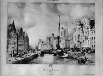 View of Ghent (litho) (b/w photo) | Obraz na stenu