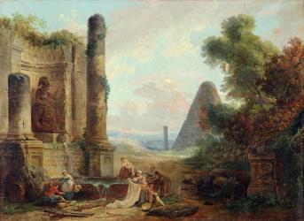 Fountain of Minerva, Rome, 1772 (oil on canvas) | Obraz na stenu