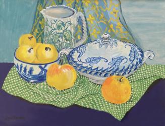 Still life with Tureen and Apples,1999, (gouache) | Obraz na stenu