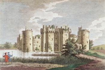 Bodiam Castle, Sussex, 7th January 1778 (colour engraving) | Obraz na stenu