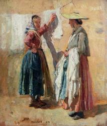 Washerwomen in Antibes, 1869 (oil on canvas) | Obraz na stenu