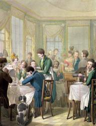 The Restaurant in the Palais Royal, 1831 (w/c on paper) | Obraz na stenu