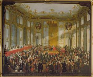 Empress Maria Theresa at the Investiture of the Order of St. Stephen, 1764 (for detail see 66581) | Obraz na stenu