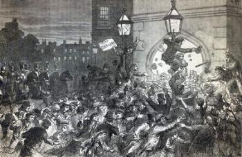 Bread Riot at the entrance to the House of Commons in 1815 (engraving) | Obraz na stenu