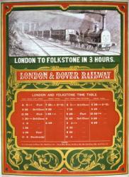 Early timetable for the London to Dover Railway (colour litho) | Obraz na stenu