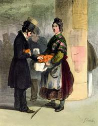 The Orange Seller, from 'Les Femmes de Paris', 1841-42 (colour litho) | Obraz na stenu