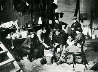 Preparing Meals, Agricultural hall (b/w photo) | Obraz na stenu