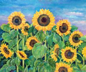 Southampton Sunflower Field, (oil on canvas) | Obraz na stenu