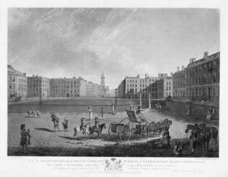 Hanover Square, from a set of four views of London squares, engraved by Robert Pollard (1755-1838) and Francis Jukes (1747-1812) 1781 (etching & aquatint) | Obraz na stenu