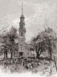St. Paul's Church, New York, in the 19th century, from 'The Century Illustrated Monthly Magazine', published 1884 (engraving) | Obraz na stenu