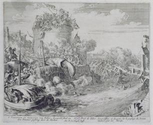 Vienna Print Cycle, Conquering Tabor Island on the Outskirts of Leopoldstadt, 1683 (engraving) | Obraz na stenu