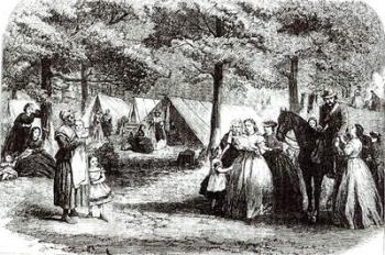Southern refugees encamping in the woods near Vicksburg, 1863 (engraving) | Obraz na stenu