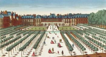 Perspective view of the Palais Royal from the Gardens (coloured engraving) | Obraz na stenu