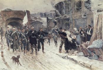 The Entrance into Belfort of the German Commander Bearing the Flag of Truce, 4th November 1870, 1884 (oil on canvas) | Obraz na stenu