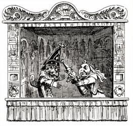Punch and Judy. After the illustration by George Cruikshank. From Punch and Judy, published 1828. | Obraz na stenu