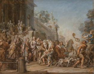 The Departure of Dido and Aeneas for the Hunt, 1772-4 (oil on canvas) | Obraz na stenu
