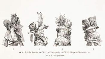 Women's Hat Styles of the 18th Century, 1875 (litho) | Obraz na stenu