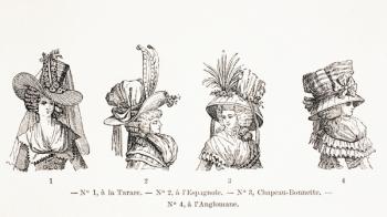 Women's Hat Styles of the 18th Century, 1875 (litho) | Obraz na stenu