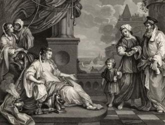 Moses before Pharaoh's Daughter, from 'The Works of William Hogarth', published 1833 (litho) | Obraz na stenu