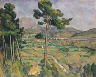 Landscape with viaduct: Montagne Sainte-Victoire, c.1885-87 (oil on canvas) | Obraz na stenu