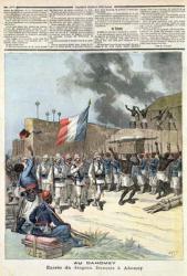 The French Flag Entering Abomey, from 'Le Petit Journal', 10th December 1892 (coloured engraving) | Obraz na stenu