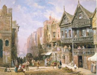 Watergate Street, looking towards Eastgate, Chester, c.1870 (w/c) | Obraz na stenu