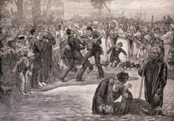 Negro Baptism in the United States, from 'The Illustrated London News', 21st May 1887 (engraving) | Obraz na stenu