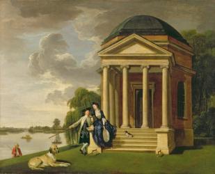 David Garrick (1717-79) and his Wife by his Temple to Shakespeare at Hampton, c.1762 (oil on canvas) | Obraz na stenu