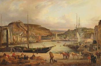 View of the commercial port at Cherbourg (oil on canvas) | Obraz na stenu