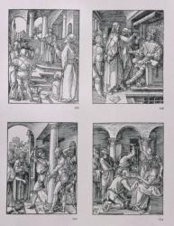 The 'Small Passion' series (clockwise): Christ before Pilate; Christ before Herod; Flagellation; Crowning with thorns, pub. 1511 (woodcut) | Obraz na stenu