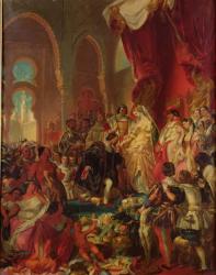 Christopher Columbus (1450-1506) Before Ferdinand II (1452-1516) of Aragon and Isabella (1451-1504) of Castille, 1861 (oil on canvas) | Obraz na stenu