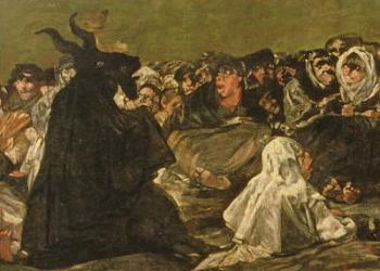 The Witches' Sabbath or The Great He-goat, (one of "The Black Paintings"), c.1821-23 (oil on canvas) (detail of 38640) | Obraz na stenu