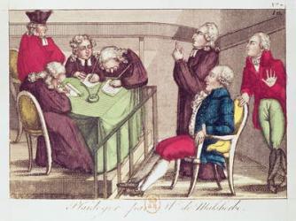Defence Speech of Monsieur de Malesherbes (1721-94) 26th December 1792 during the trial of King Louis XVI (1754-93) (coloured engraving) | Obraz na stenu