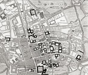 Map of Oxford, Oxfordshire, England in the late 19th century. From Our Own Country published 1898 | Obraz na stenu