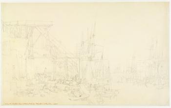 'The Hurries', coal boats loading, North Shields, c.1795 (graphite on paper) | Obraz na stenu