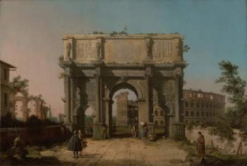 View of the Arch of Constantine with the Colosseum, 1742-5 (oil on canvas) | Obraz na stenu