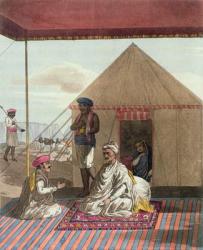 A Mahratta Pandit and his Family, from 'A Mahratta Camp', 5th April 1813 (colour engraving) | Obraz na stenu