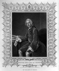 Portrait of William Pitt, 1st Earl of Chatham, engraved by William Holl the Younger (1807-71) (engraving) | Obraz na stenu