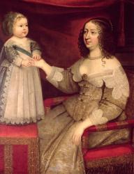 Anne of Austria (1601-66) with her son Louis XIV (1638-1715) (oil on canvas) | Obraz na stenu