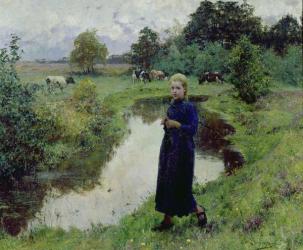 Young Girl in the Fields, | Obraz na stenu