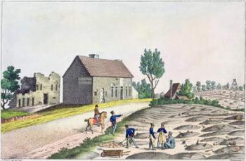 The Belle Alliance Farm after the Battle of Waterloo, 18th June 1815 (coloured engraving) | Obraz na stenu
