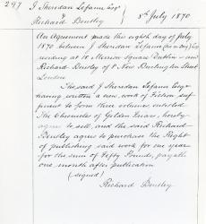 Publishing contract between Joseph Sheridan Le Fanu and Richard Bentley for 'The Chronicles of Golden Friars', 1870 (ink on paper) | Obraz na stenu